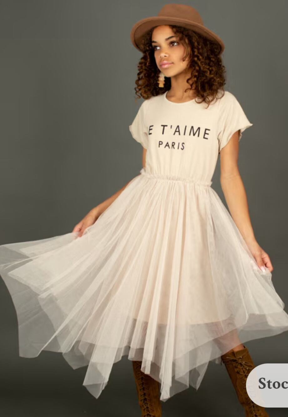 Joyfolie Mia Joy FEYA DRESS IN SAND Girl's size 10